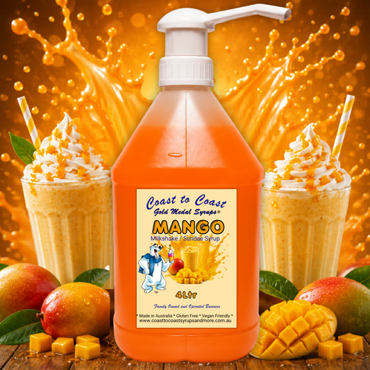 #4 Mango, Milkshake/Sundae Toppings 4ltr with pump, Coast to Coast Gold Medal Syrups®