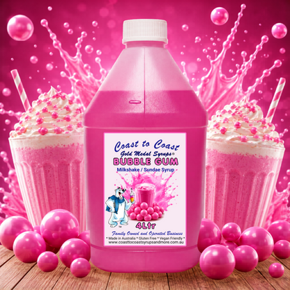 #4 Pink Bubble Gum, Milkshake/Sundae Toppings 4ltr, Coast to Coast Gold Medal Syrups®