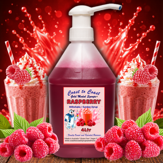 #4 Raspberry, Milkshake/Sundae Toppings 4ltr with pump,  Coast to Coast Gold Medal Syrups®