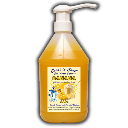 #4 Banana, Milkshake/Sundae toppings 4ltr with pump, Coast to Coast Gold Medal Syrups®