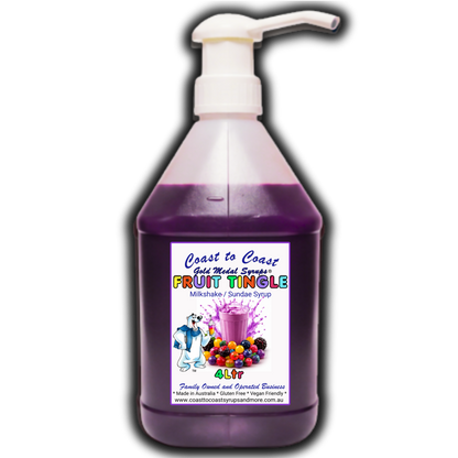 #4 Fruit Tingle, Milkshake/Sundae Toppings 4ltr with pump, Coast to Coast Gold Medal Syrups®
