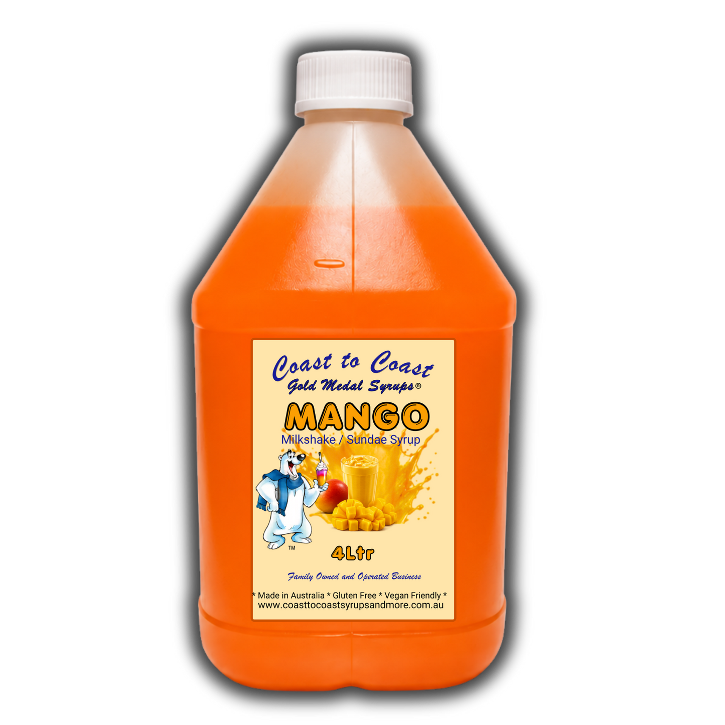 #4 Mango, Milkshake/Sundae Toppings 4ltr, Coast to Coast Gold Medal Syrups®