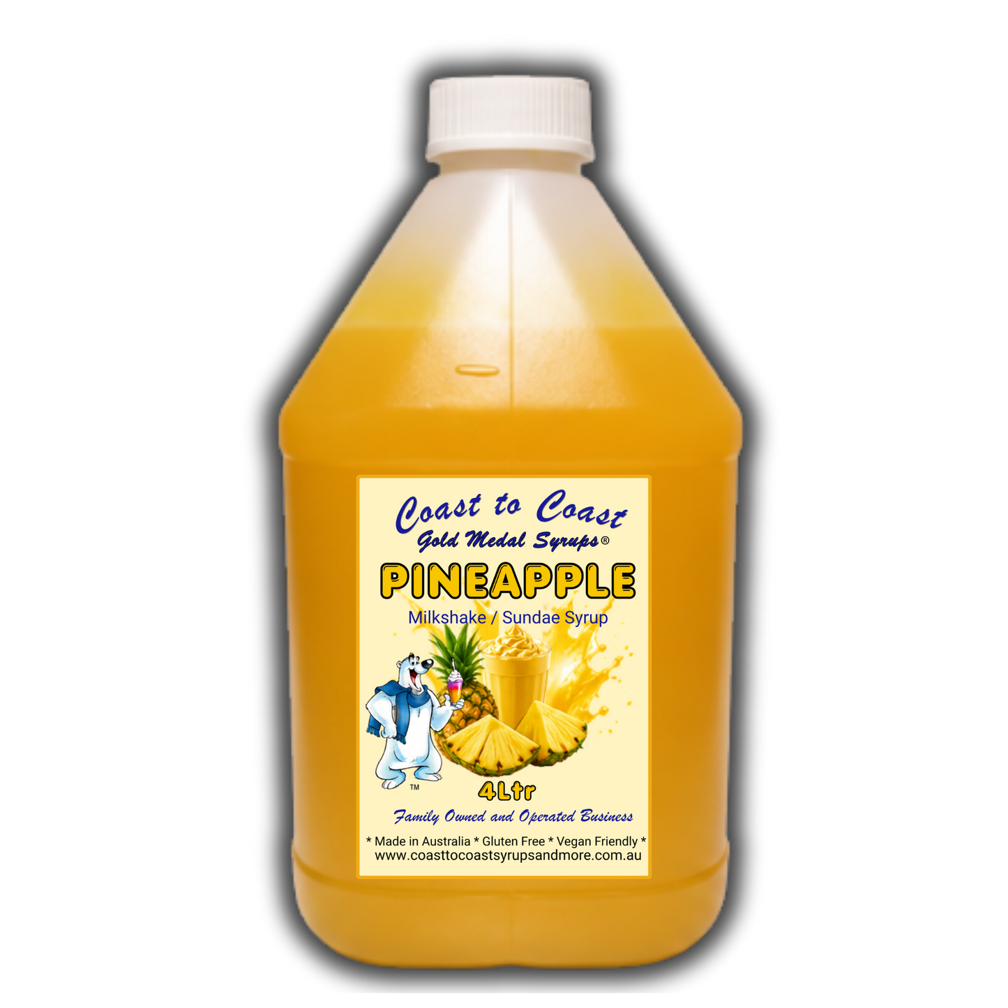 #4 Pineapple, Milkshake/Sundae Toppings 4ltr, Coast to Coast Gold Medal Syrups®