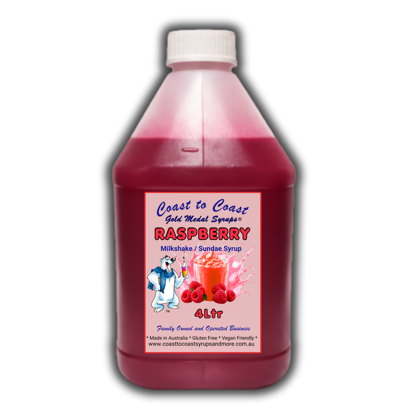 #4 Raspberry, Milkshake/Sundae Toppings 4ltr,  Coast to Coast Gold Medal Syrups®