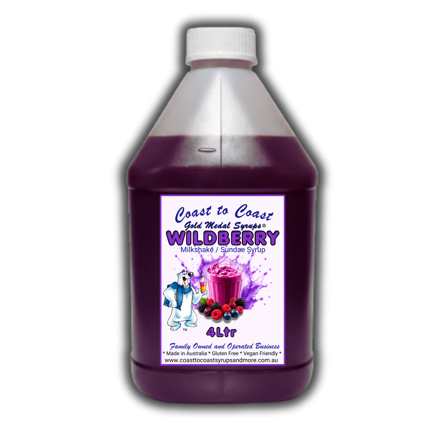 #4 Wildberry, Milkshake/Sundae Toppings 4ltr,  Coast to Coast Gold Medal Syrups®