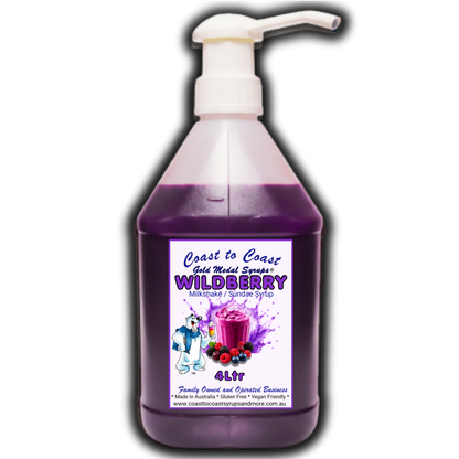 #4 Wildberry, Milkshake/Sundae Toppings 4ltr with pump, Coast to Coast Gold Medal Syrups®