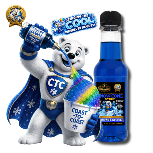 Coconut Splice Snow Cone Syrups 250ml - Coast to Coast Gold Medal Syrups®