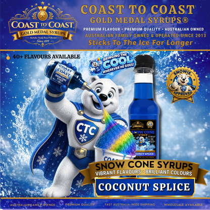Coconut Splice Snow Cone Syrups 250ml - Coast to Coast Gold Medal Syrups®