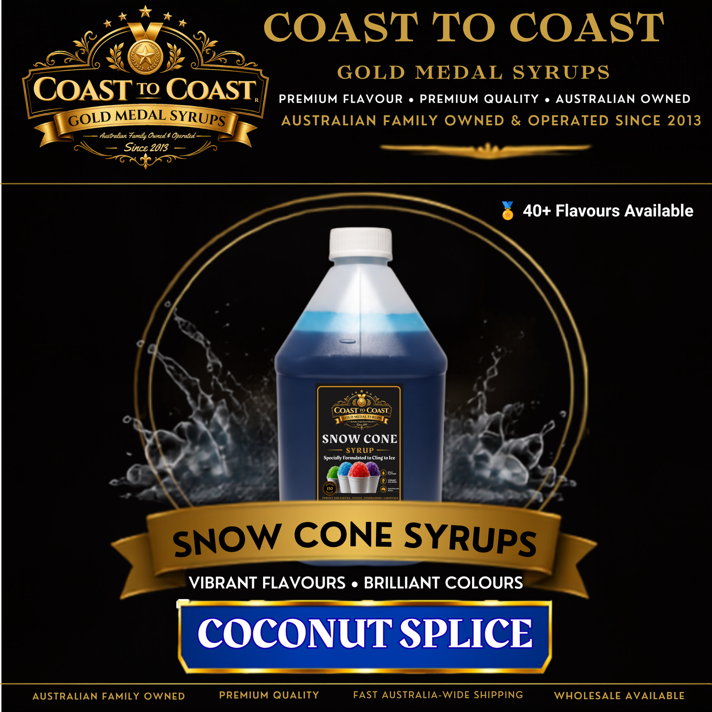 Coconut Splice Snow Cone Syrups 4ltr - Coast to Coast Gold Medal Syrups®