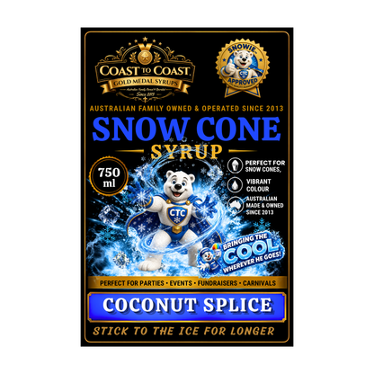 Coconut Splice Snow Cone Syrups 750ml - Coast to Coast Gold Medal Syrups®