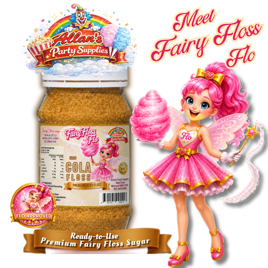 Cola Fairy Floss Sugar – 500g Jar - Allan's Party Supplies