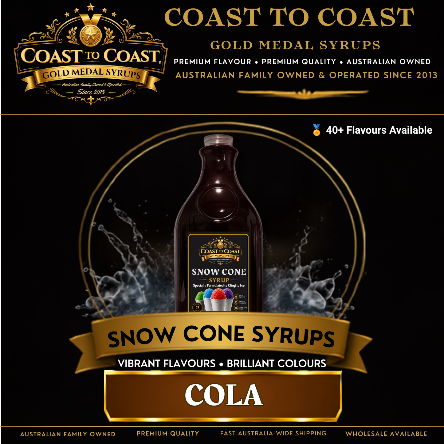 Cola Snow Cone Syrups 2ltr - Coast to Coast Gold Medal Syrups®