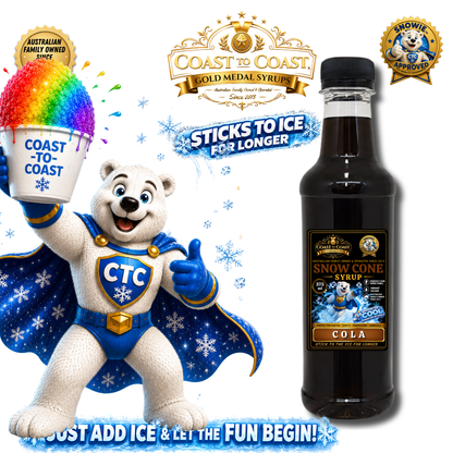 Cola Snow Cone Syrups 375ml - Coast to Coast Gold Medal Syrups®