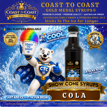 Cola Snow Cone Syrups 375ml - Coast to Coast Gold Medal Syrups®