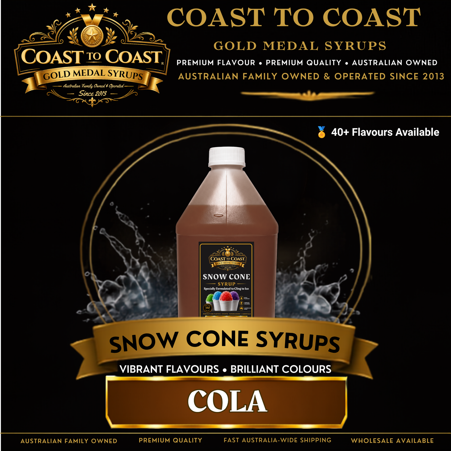 Cola Snow Cone Syrups 4ltr - Coast to Coast Gold Medal Syrups®