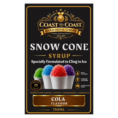 Cola Snow Cone Syrups 750ml - Coast to Coast Gold Medal Syrups®