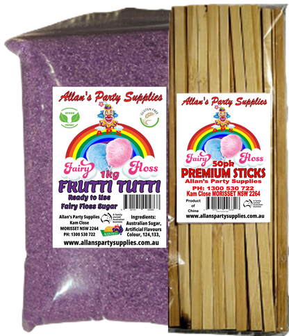 #3 APS, Fairy Floss Sugar & Sticks 50 Serve Kit, Vanilla Pink, With Over 35plus Flavours
