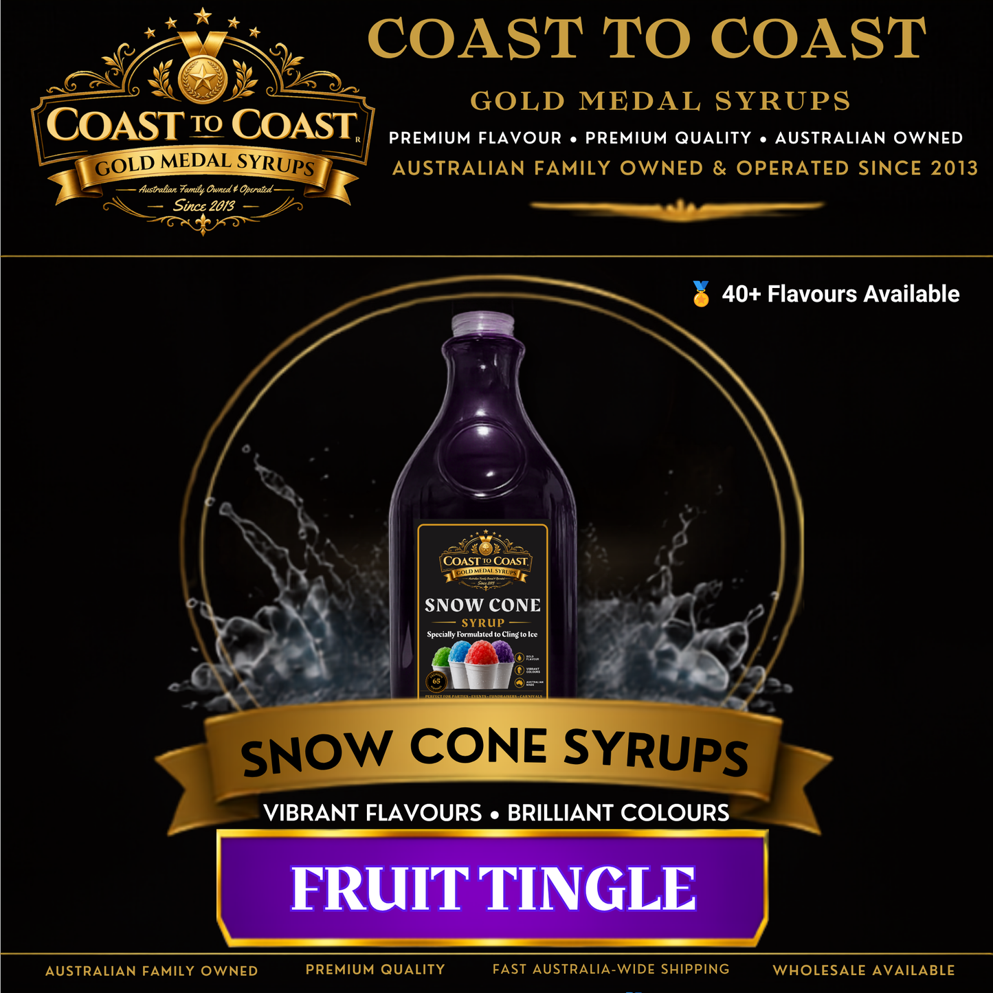 Fruit Tingle Snow Cone Syrups 2ltr - Coast to Coast Gold Medal Syrups®