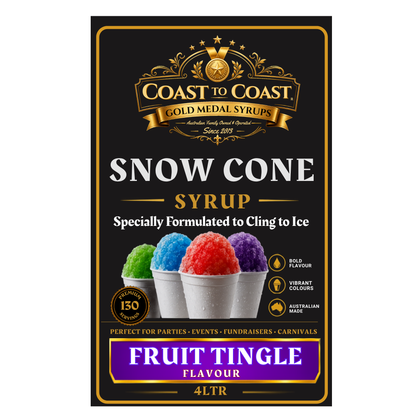 Fruit Tingle Snow Cone Syrups 4ltr - Coast to Coast Gold Medal Syrups®