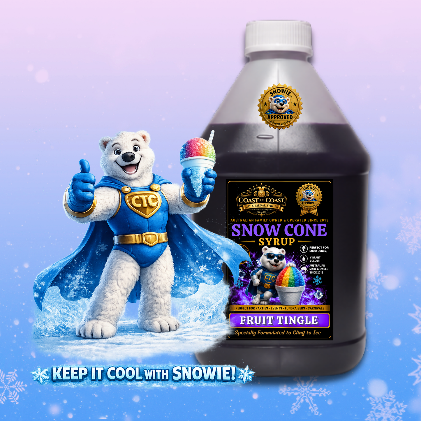 Fruit Tingle Snow Cone Syrups 4ltr - Coast to Coast Gold Medal Syrups®