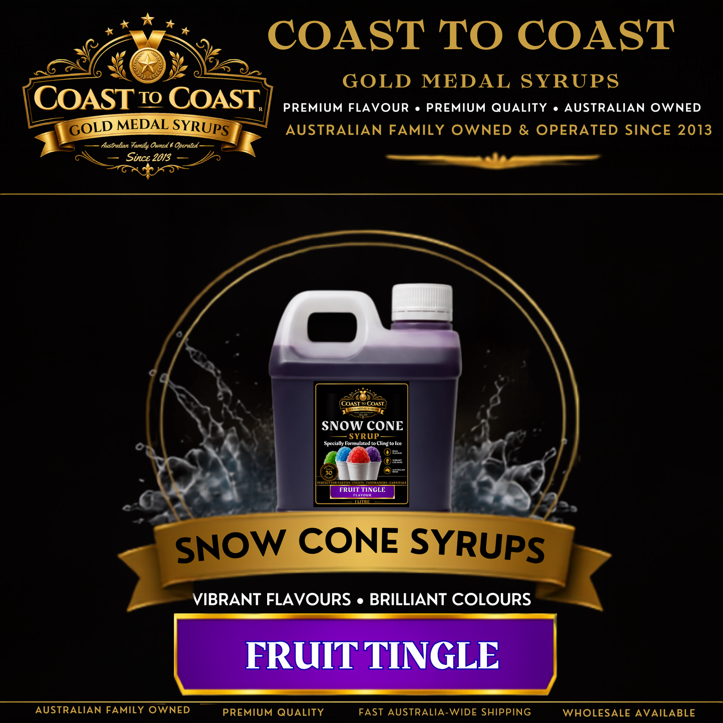 Fruit Tingle Snow Cone Syrups 1ltr - Coast to Coast Gold Medal Syrups®