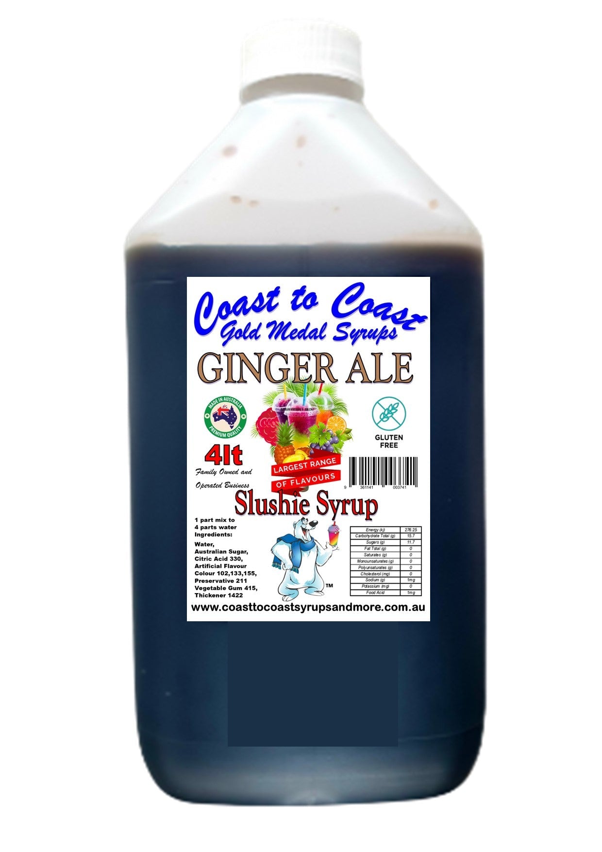 #3 Coast to Coast Gold Medal Syrups®, 4ltr, Premium Slushie Syrup