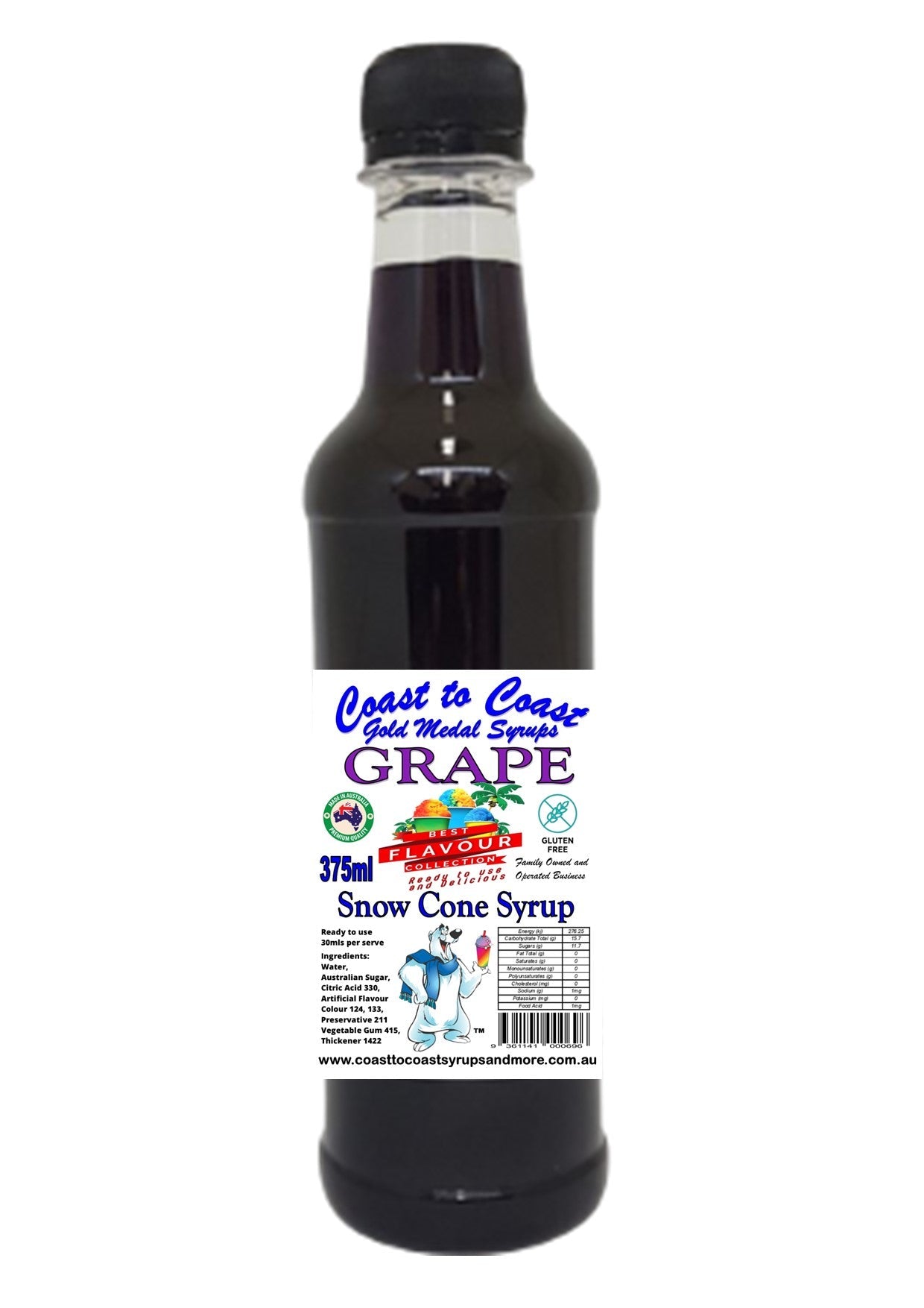 #2 Coast to Coast Gold Medal Syrups®, 375ml Premium Snow Cone Syrups