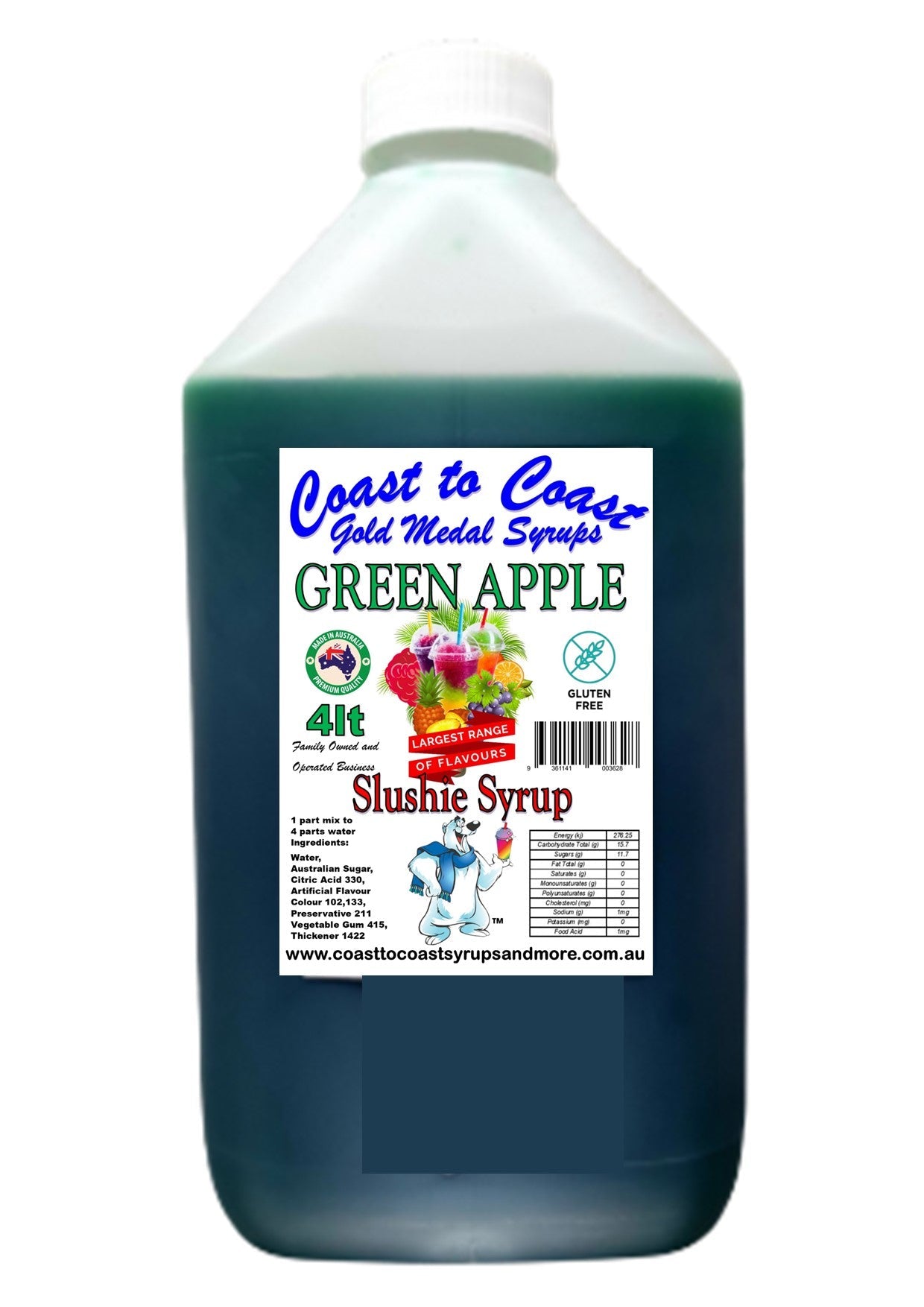 #3 Coast to Coast Gold Medal Syrups®, 4ltr, Premium Slushie Syrup