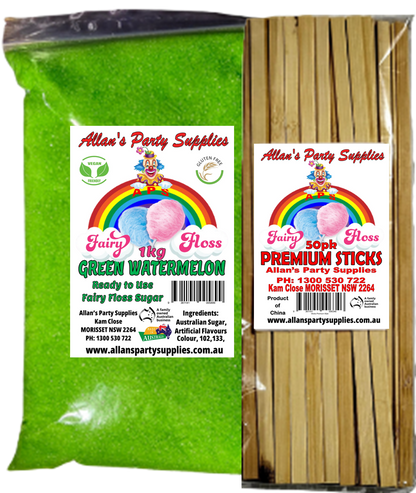 #3 APS, Fairy Floss Sugar & Sticks 50 Serve Kit, Vanilla Pink, With Over 35plus Flavours