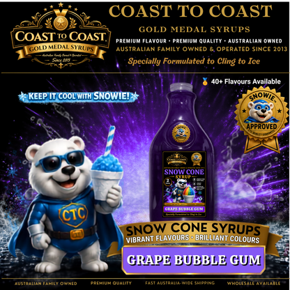 Grape Bubble Gum Snow Cone Syrups 2ltr - Coast to Coast Gold Medal Syrups®