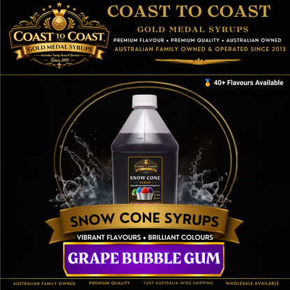 Grape Bubble Gum Snow Cone Syrups 4ltr - Coast to Coast Gold Medal Syrups®