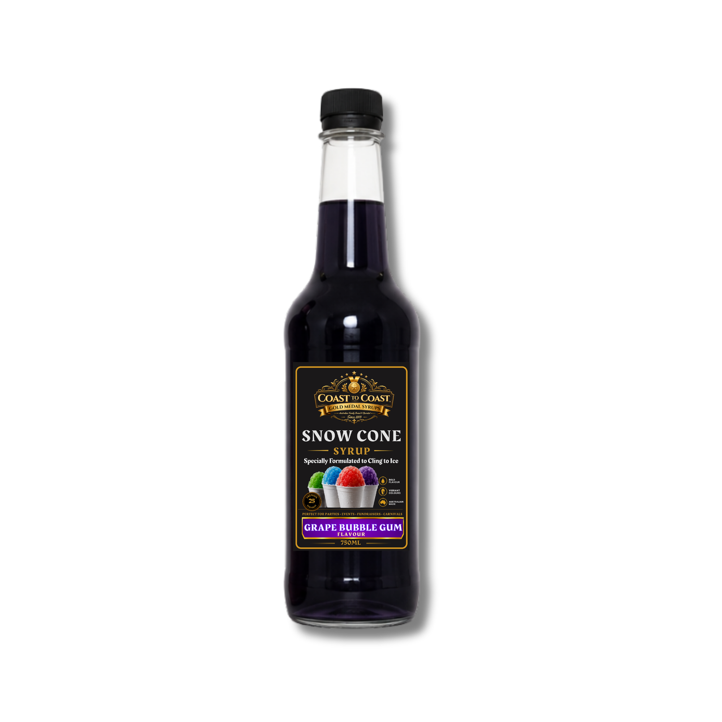 Grape Bubble Gum Snow Cone Syrups 750ml - Coast to Coast Gold Medal Syrups®