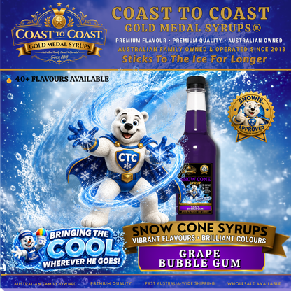 Grape Bubble Gum Snow Cone Syrups 750ml - Coast to Coast Gold Medal Syrups®