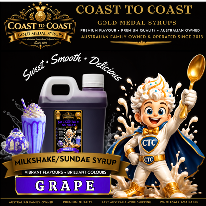 Grape, Milkshake/Sundae toppings 1ltr - Coast to Coast Gold Medal Syrups®