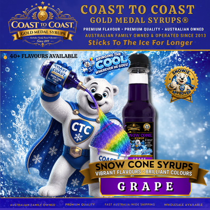 Grape Snow Cone Syrups 250ml - Coast to Coast Gold Medal Syrups®