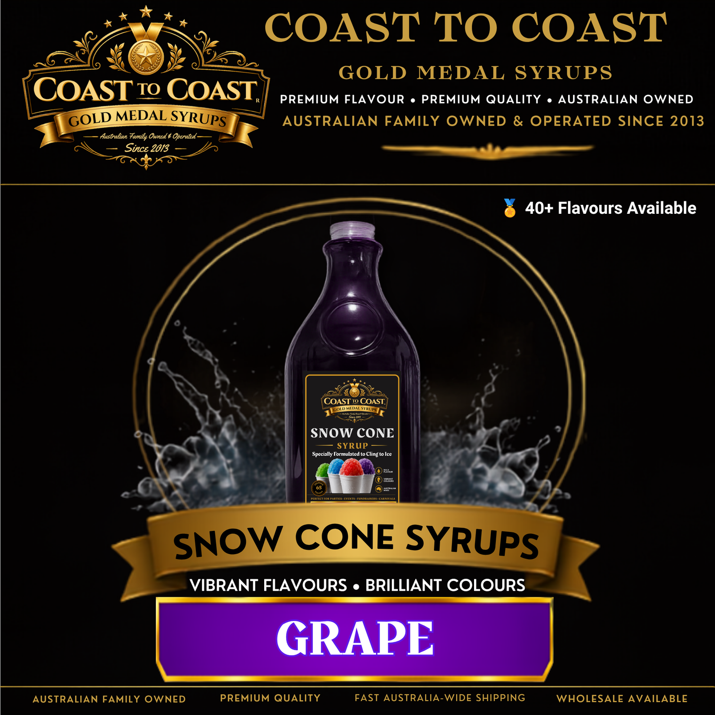 Grape Snow Cone Syrups 2ltr - Coast to Coast Gold Medal Syrups®