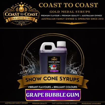 Grape Bubble Gum Snow Cone Syrups 1ltr - Coast to Coast Gold Medal Syrups®