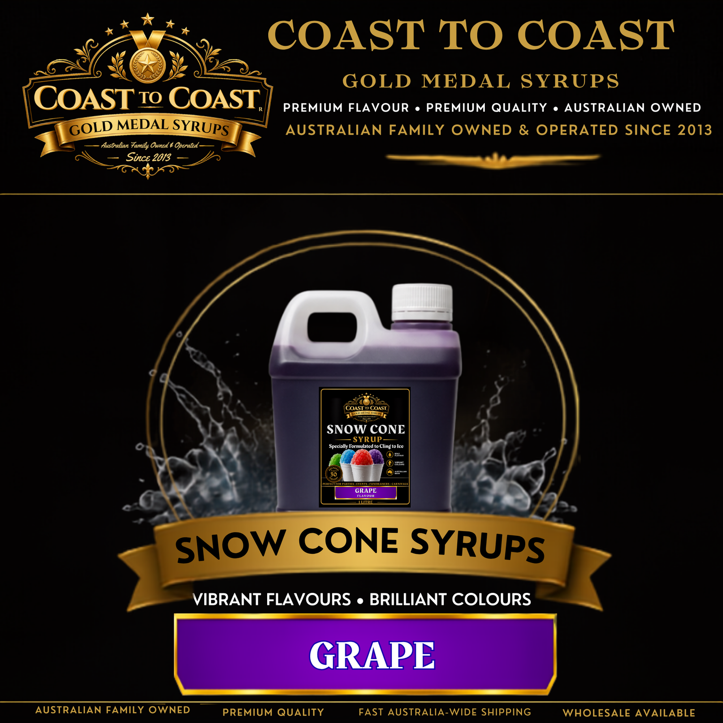 Grape Snow Cone Syrups 1ltr - Coast to Coast Gold Medal Syrups®