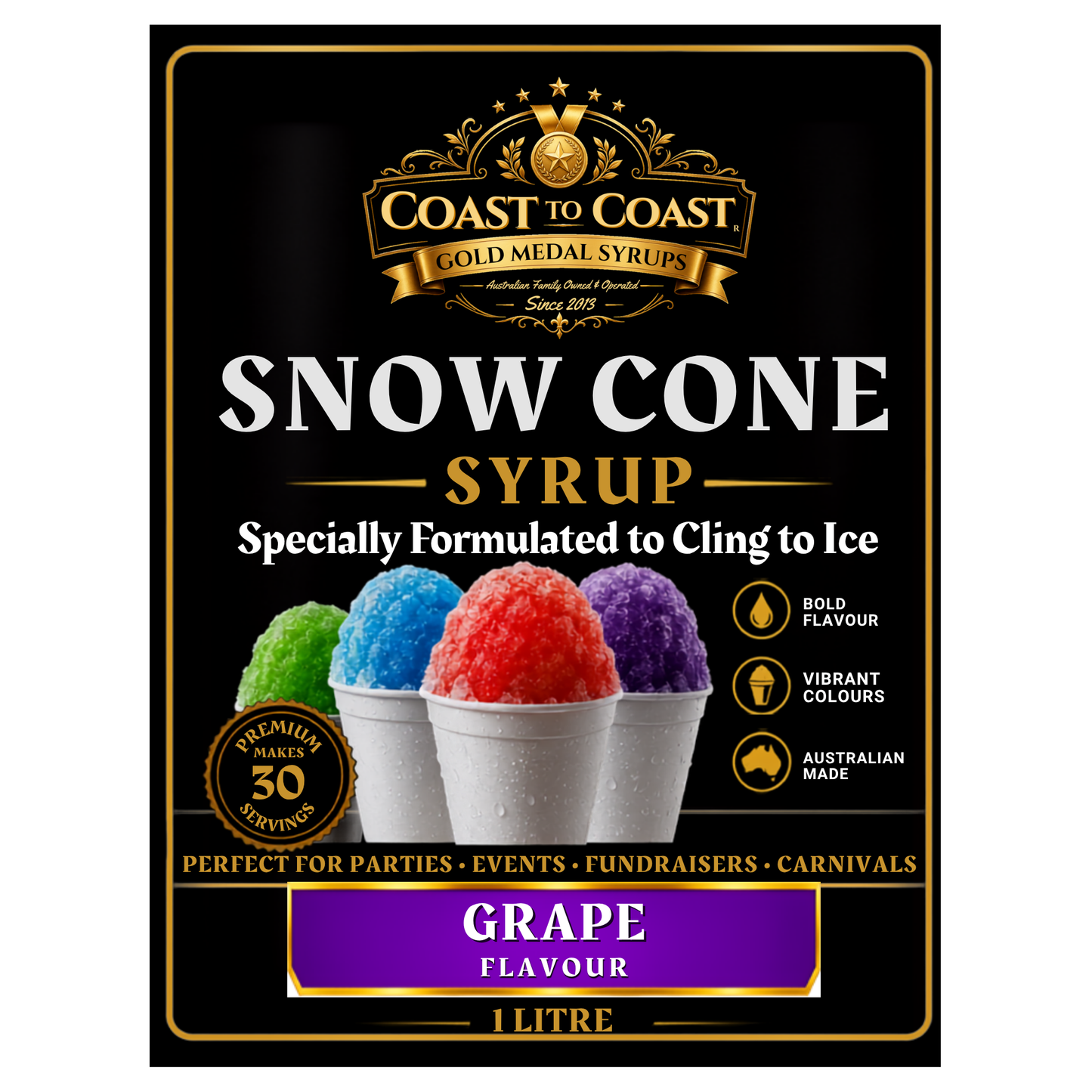 Grape Snow Cone Syrups 1ltr - Coast to Coast Gold Medal Syrups®