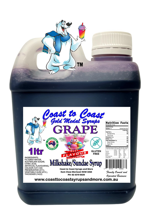 #2 Grape, Milkshake/Sundae toppings 1ltr, Coast to Coast Gold Medal Syrups®