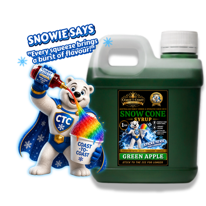 Green Apple Snow Cone Syrups 1ltr - Coast to Coast Gold Medal Syrups®