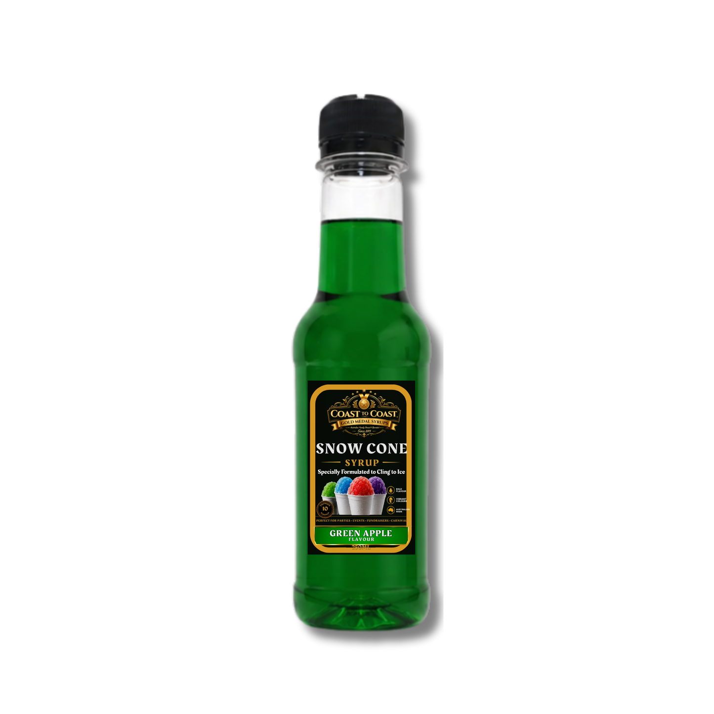 Green Apple Snow Cone Syrups 250ml - Coast to Coast Gold Medal Syrups®