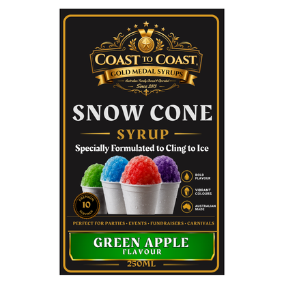 Green Apple Snow Cone Syrups 250ml - Coast to Coast Gold Medal Syrups®