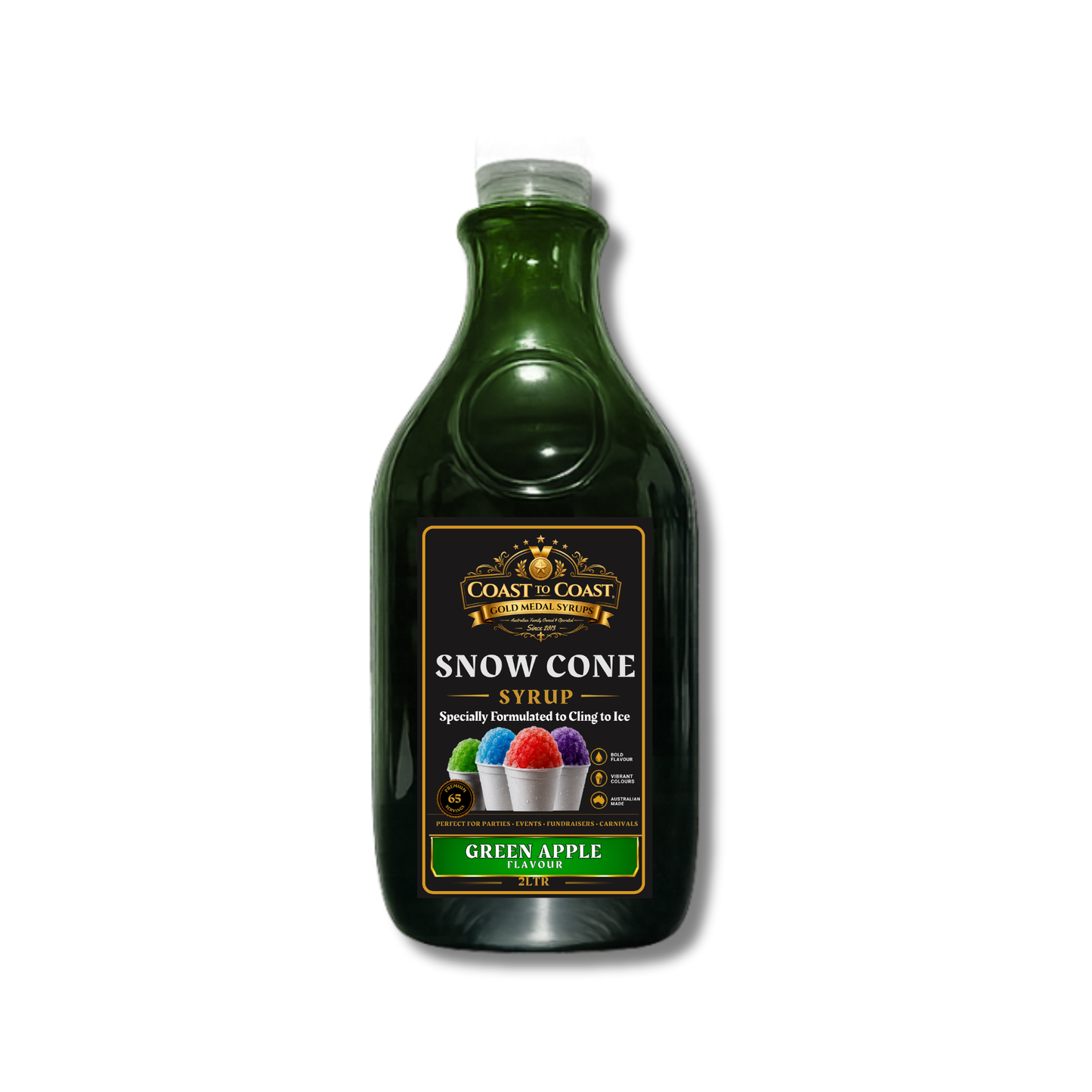 Green Apple Snow Cone Syrups 2ltr - Coast to Coast Gold Medal Syrups®