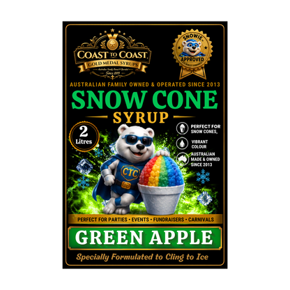Green Apple Snow Cone Syrups 2ltr - Coast to Coast Gold Medal Syrups®