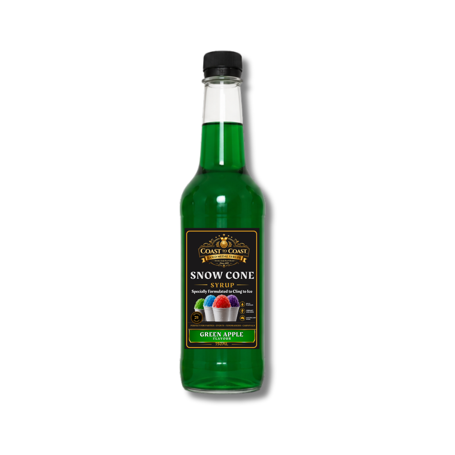 Green Apple Snow Cone Syrups 750ml - Coast to Coast Gold Medal Syrups®