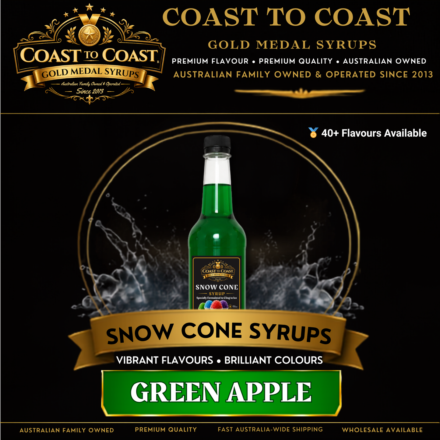 Green Apple Snow Cone Syrups 750ml - Coast to Coast Gold Medal Syrups®