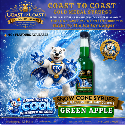 Green Apple Snow Cone Syrups 750ml - Coast to Coast Gold Medal Syrups®