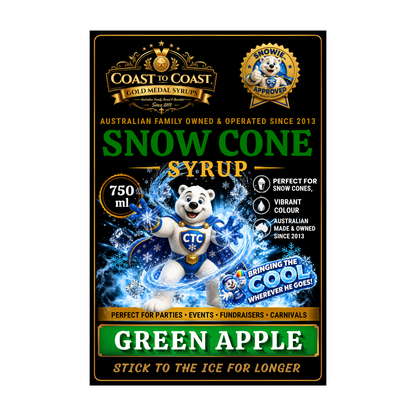 Green Apple Snow Cone Syrups 750ml - Coast to Coast Gold Medal Syrups®