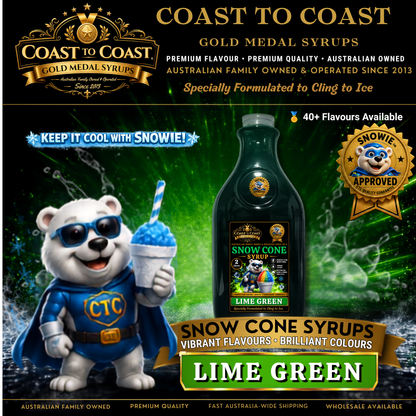 Lime Green Snow Cone Syrups 2ltr - Coast to Coast Gold Medal Syrups®